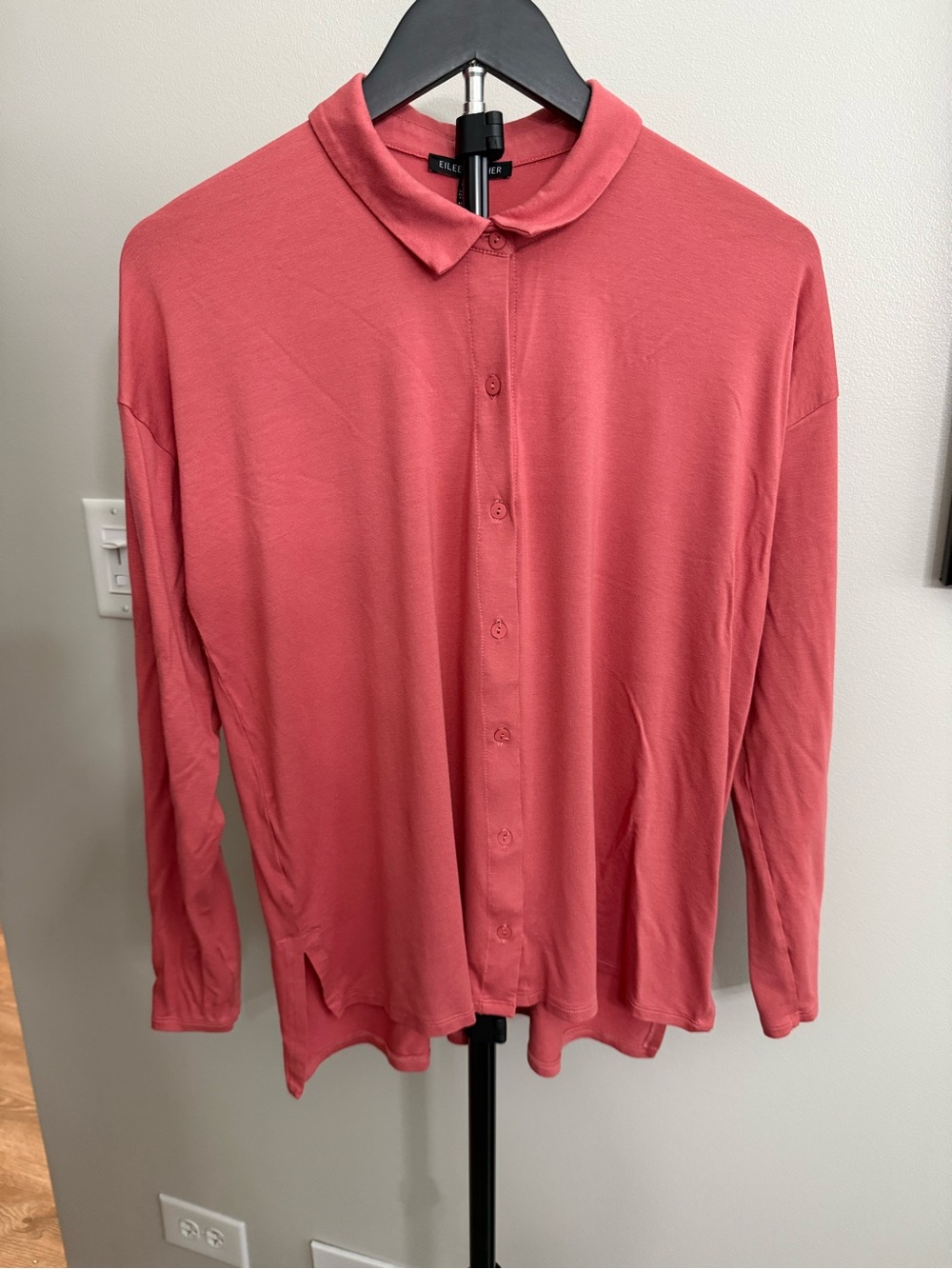 Eileen Fisher Coral Button-Front Casual Shirt